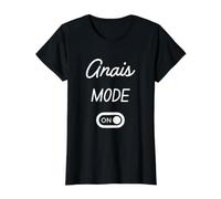 Mode Anais Activé Nom Drôle T-Shirt Graphique avec Valeur, Femme, Noir, M