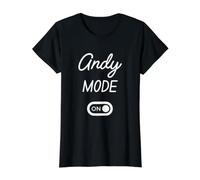 Mode Andy Activé Nom Drôle T-Shirt Graphique avec Valeur, Femme, Noir, XS