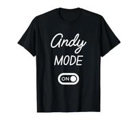 Mode Andy Activé Nom Drôle T-Shirt Graphique avec Valeur, Homme, Noir, L