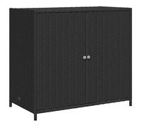 &Mode Armoire de rangement de jardin/Coffre à Coussin Extérieur - noir 83x45x76 cm résine tressée Sale612176