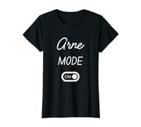 Mode Arne Activé Nom Drôle T-Shirt Graphique avec Valeur, Femme, Noir, XS