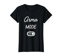 Mode Asma Activé Nom Drôle T-Shirt Graphique avec Valeur, Femme, Noir, M