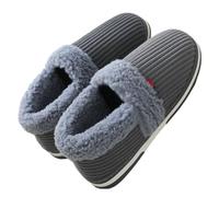Mode Automne et Hiver Hommes Pantoufles Maison Plat Non Léger Couverture Talon Peluche Chaud Cowboy Boot Chaussons pour Hommes, gris, 42 1/3 EU
