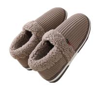 Mode Automne et Hiver Hommes Pantoufles Maison Plat Non Léger Couverture Talon Peluche Chaud Cowboy Boot Chaussons pour Hommes, café, 39 1/3 EU