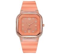 Mode avec cadran femmes quartz bracelet silicone hommes femmes couple étudiant montre numérique pour femmes, E, taille unique