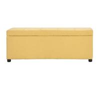 &Mode Banquette coffre couloir/ Banc avec compartiment de rangement 116 cm Jaune Polyester Sale652181