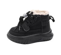 Mode Big Kids Hiver Imperméable Bottes plates Garder au chaud Chaussures confortables pour bébé garçon, Noir , 25 EU