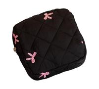 Mode Bowknot Période Sac de produit pour un accès confortable Support de tampon sanitaire Maquillage Tampon, Noir