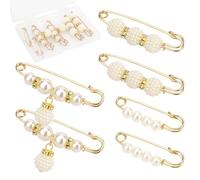 Mode Broche De Perle Simulée épingle De Sécurité Clips,6PCS Broches Et Pins Pour Femme,Broches Pour Vêtements,Accessoires De Vêtements Pour Femmes Et Filles,Perles Artificielles Et Broches Cardigan