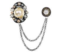 Mode Broche Perle et strass Broche Vintage Link Link Shirt Summer Chemise de bijoux Collier Décoration Parti Broche Cristal