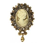 Xuniu Mode Broche, Vintage Camée Style Victorien Pendentif Broche Broche Pour La Fête De Mariage Femmes Or