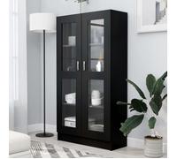 MODE Buffet bahut Rangement CSY - Armoire à vitrine Noir 82,5x30,5x150cm Aggloméré FR16263