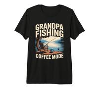 Mode café Poisson Grand-père pêche T-Shirt Haut de Gamme