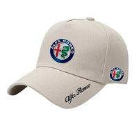 Mode Cars Casquette de Baseball pour Alfa Romeo 159 147 Giulietta Stelvio 4C Mito 156 Giulia Sportiva, Ajustable Baseball Cap Sun Protection Anti UV Sports Casual Léger Chapeau Cadeau,White
