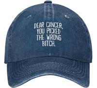 Mode Casquettes Sports Cher Cancer, tu as Choisi la Mauvaise Chienne Chapeau de Soleil Confortable Casquette de Camionneur pour Voyages Homme Camping