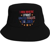 Mode Chapeau de Pêcheur Je gagne là où Je me Bats Chapeaux de Visière Imprimé Bonnet de Soleil pour Plage Adultes Filles