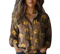 Mode Chic Femme 70 Ans Chemise Cowboy Café, 5XL