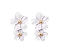 Mode créative nouvelles d'oreilles personnalité européenne et tendance couleur double couche clous de fleurs d'oreilles douces Boucles Oreilles