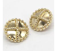 Mode Cross Lines Boutons en métal doré pour vêtements Femmes Manteau Costume Veste Rétro Décorations Faites à la Main Accessoires de Couture-Or, 23mm 18pcs