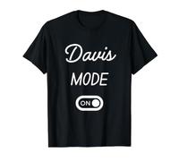 Mode Davis Activé Nom Drôle T-Shirt Graphique avec Valeur, Homme, Noir, M