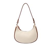 Mode de loisirs pour femme, couleur unie, contrasté, une épaule, polyvalent, sacs à pains de boulettes en PU pour l'école grand, beige, Einheitsgröße