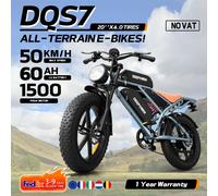 [Mode de navire UE] vélo électrique DEEPOWER QS7 20 "gros pneu Ebike batterie 48V35Ah E VTT pour hommes et femmes adultes vitesse 50 km/h 20ah+35ah Black Gray