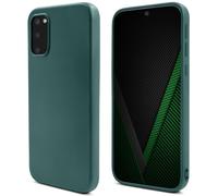 Mode de vie Moozy. Coque conçue pour Samsung S20, vert foncé - Coque en silicone liquide avec finition mate et doublure en microfibre douce.