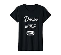 Mode Denis Activé Nom Drôle T-Shirt Graphique avec Valeur, Femme, Noir, M