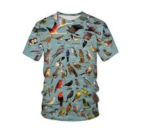 Mode d'été Toutes Sortes d'oiseaux Pigeon Perroquet Papillon Impression 3D T-Shirt Homme/Femme Col Rond Hip Hop Harajuku Streetwear Pull Tops