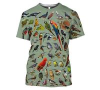 Mode d'été Toutes Sortes d'oiseaux Pigeon Perroquet Papillon Impression 3D T-Shirt Homme/Femme Col Rond Hip Hop Harajuku Streetwear Pull Tops
