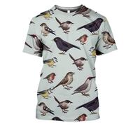 Mode d'été Toutes Sortes d'oiseaux Pigeon Perroquet Papillon Impression 3D T-Shirt Homme/Femme Col Rond Hip Hop Harajuku Streetwear Pull Tops