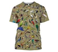 Mode d'été Toutes Sortes d'oiseaux Pigeon Perroquet Papillon Impression 3D T-Shirt Homme/Femme Col Rond Hip Hop Harajuku Streetwear Pull Tops