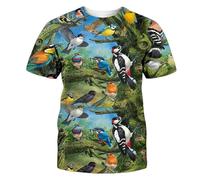Mode d'été Toutes Sortes d'oiseaux Pigeon Perroquet Papillon Impression 3D T-Shirt Homme/Femme Col Rond Hip Hop Harajuku Streetwear Pull Tops