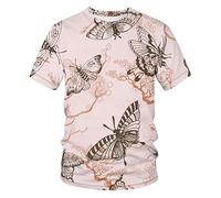 Mode d'été Toutes Sortes d'oiseaux Pigeon Perroquet Papillon Impression 3D T-Shirt Homme/Femme Col Rond Hip Hop Harajuku Streetwear Pull Tops