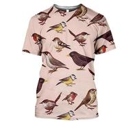 Mode d'été Toutes Sortes d'oiseaux Pigeon Perroquet Papillon Impression 3D T-Shirt Homme/Femme Col Rond Hip Hop Harajuku Streetwear Pull Tops