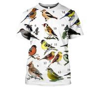 Mode d'été Toutes Sortes d'oiseaux Pigeon Perroquet Papillon Impression 3D T-Shirt Homme/Femme Col Rond Hip Hop Harajuku Streetwear Pull Tops