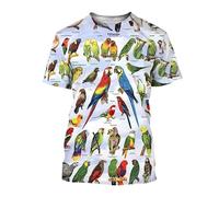 Mode d'été Toutes Sortes d'oiseaux Pigeon Perroquet Papillon Impression 3D T-Shirt Homme/Femme Col Rond Hip Hop Harajuku Streetwear Pull Tops