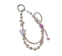 Mode Double Couche Téléphone Portable Lanière Bracelet Téléphone Sangle Élégant Coloré Perles Pendentif Antilost Poignet Chaîne Bijoux Élégant Téléphone Lanyard pour Femmes Hommes
