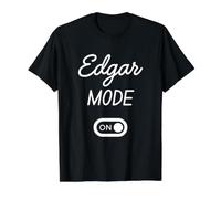 Mode Edgar Activé Nom Drôle T-Shirt Graphique avec Valeur, Homme, Noir, L