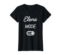 Mode Elena Activé Nom Drôle T-Shirt Graphique avec Valeur, Femme, Noir, L