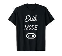 Mode Erik Activé Nom Drôle T-Shirt Graphique avec Valeur, Homme, Noir, XL