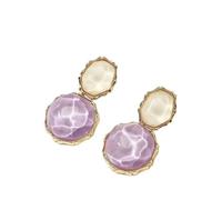 Mode été vert menthe ovale pendentif géométrique coloré motif vague boucles d'oreilles femmes bijoux quotidiens cadeaux