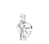 Mode étincelant Best Friends Cœur Porte-clés Perles Fit Charm Bracelet Fabrication de bijoux Lovely et professionnel