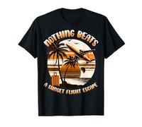Mode Évasion au Coucher du Soleil activé - JETTING À Travers Le Paradis T-Shirt