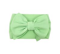 Mode fait à la main nœud élastique large bande de cheveux pour tout-petits couleur unie gros nœuds bandeau bébé filles chapeaux cadeaux de vacances (vert pomme)
