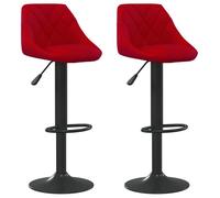 &Mode Fauteuil individuel/Chaise de relaxation - Tabourets de bar - lot de 2 rouge bordeaux velours Sale953806