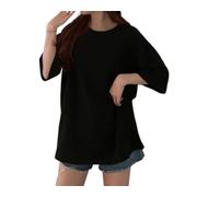 Mode féminine Classique Gothique Dos Papillon Design t-Shirt Style collège Kawaii Dos Maille Dentelle Broderie Haut à Manches Courtes (Noir,Grand)