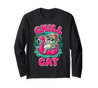 Mode Flotteur Flamant Rose Chill Cat Manche Longue