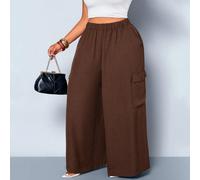 Mode Grande Taille pour Femmes : Pantalon à Jambes Larges, Couleur Unie, Taille Élastique, Décontracté, Coupe Ample. Présentant une Variété de Styles et une Esthétique Très à la Mode, Ces Pantalons so