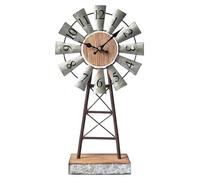 MODE HOME Horloge de Table en Acier galvanisé sur Support, Horloge de Bureau et étagère, Horloge décorative pour Cuisine, cheminée, décoration Rustique